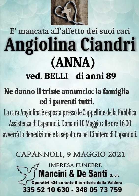 Angiolina Ciandri - Necrologio Capannoli - Impresa Funebre Mancini - Servizi funebri Capannoli (1)
