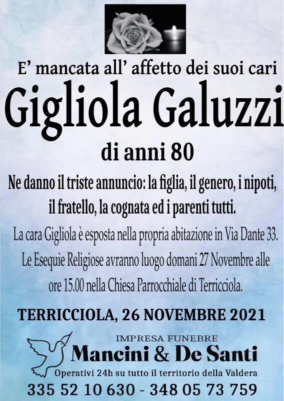 Gigliola Galluzzi Funerale Terricciola • 1