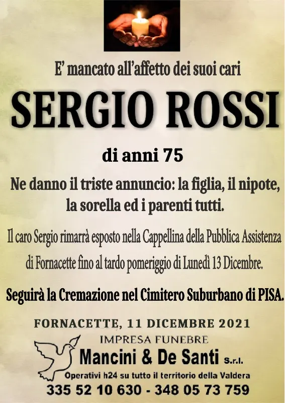 Servizio Funebre Fornacette Sergio Rossi